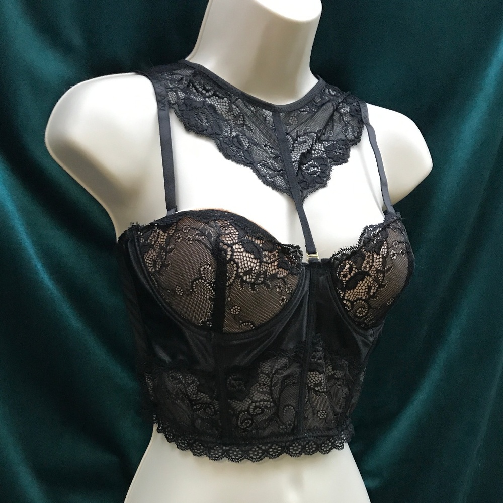 Sexy Longline Bra with Lace Collar